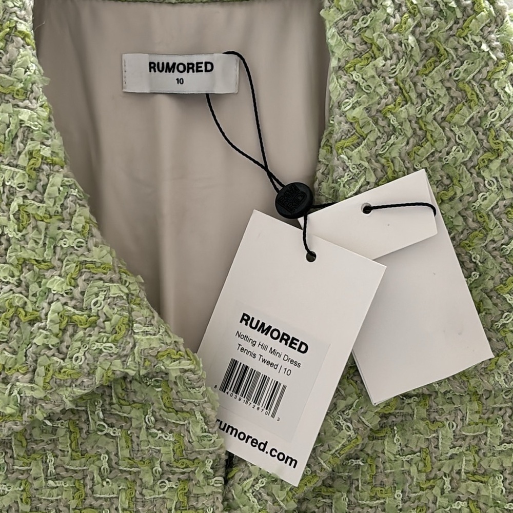Rumored Light Green Tweed Mini Dress - Picture 7 of 9